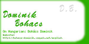 dominik bohacs business card